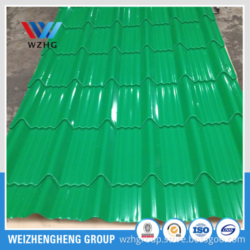 Green color steel tile in different models